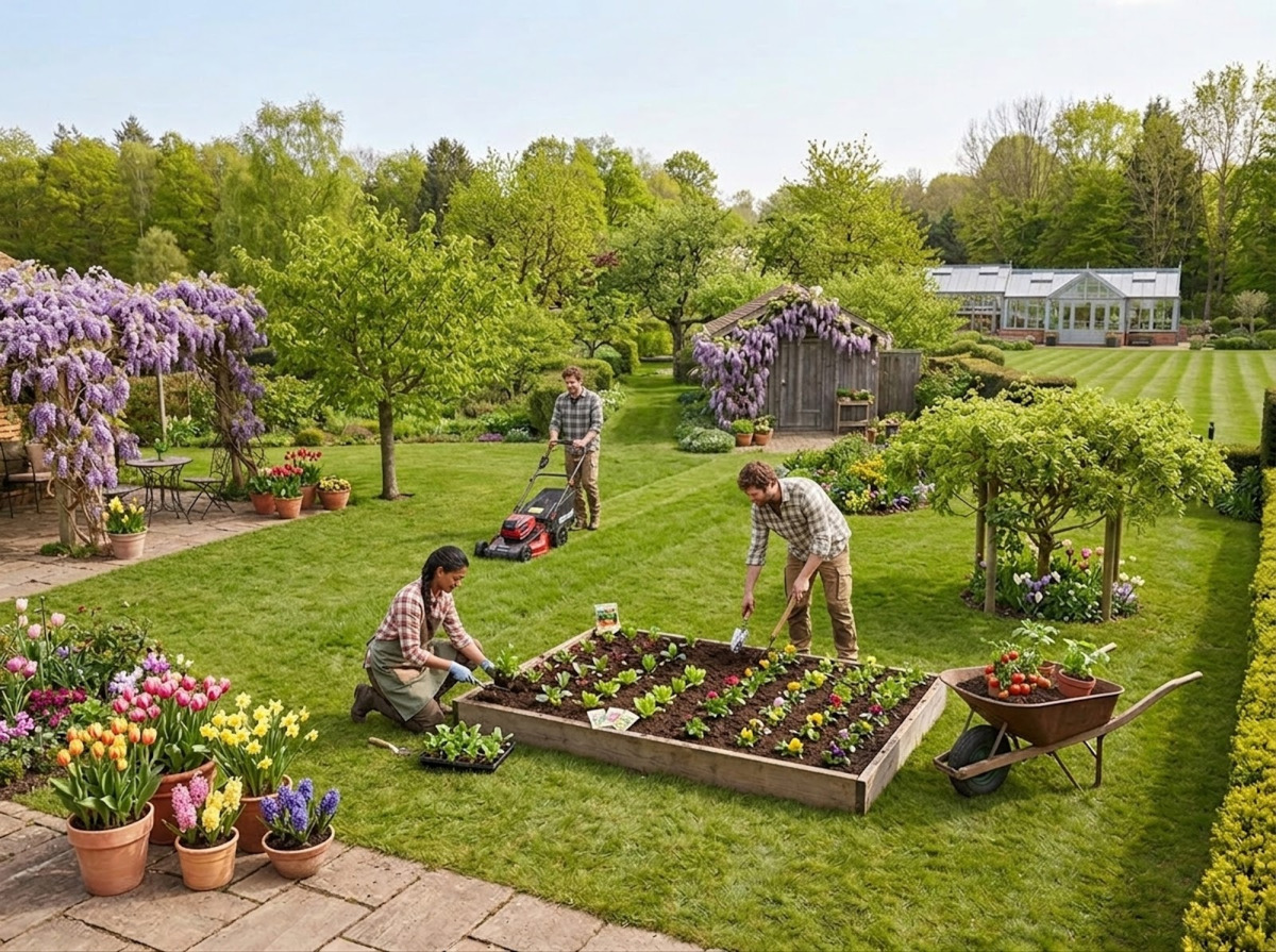 Gartenarbeiten im Frühling